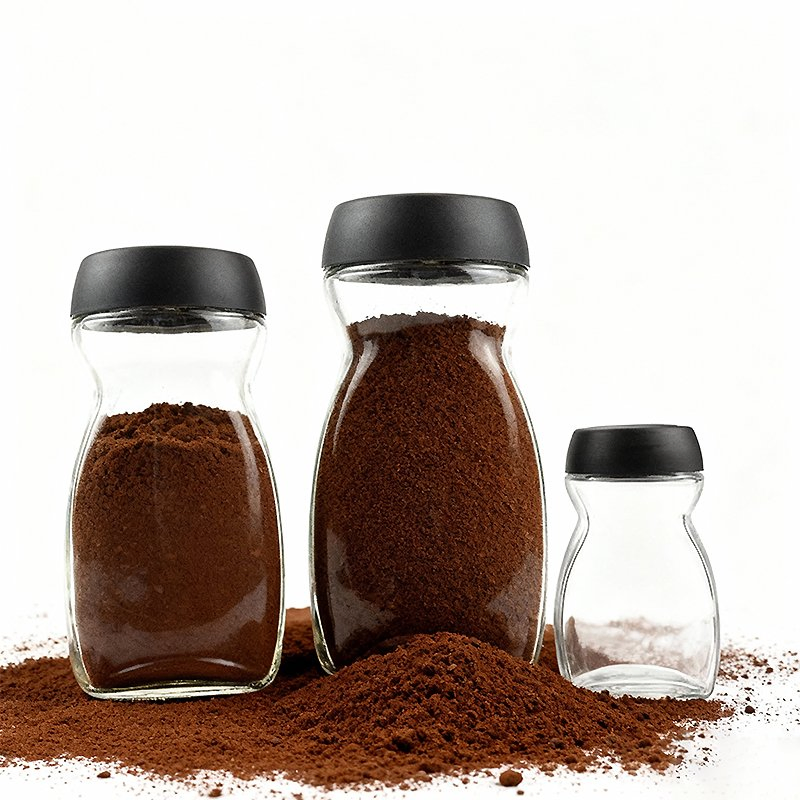 New Arrival Empry 50g 100g 200g Unique Container Recyclable Airtight Storage Customize Logo Label Glass Coffee Jar with Cap