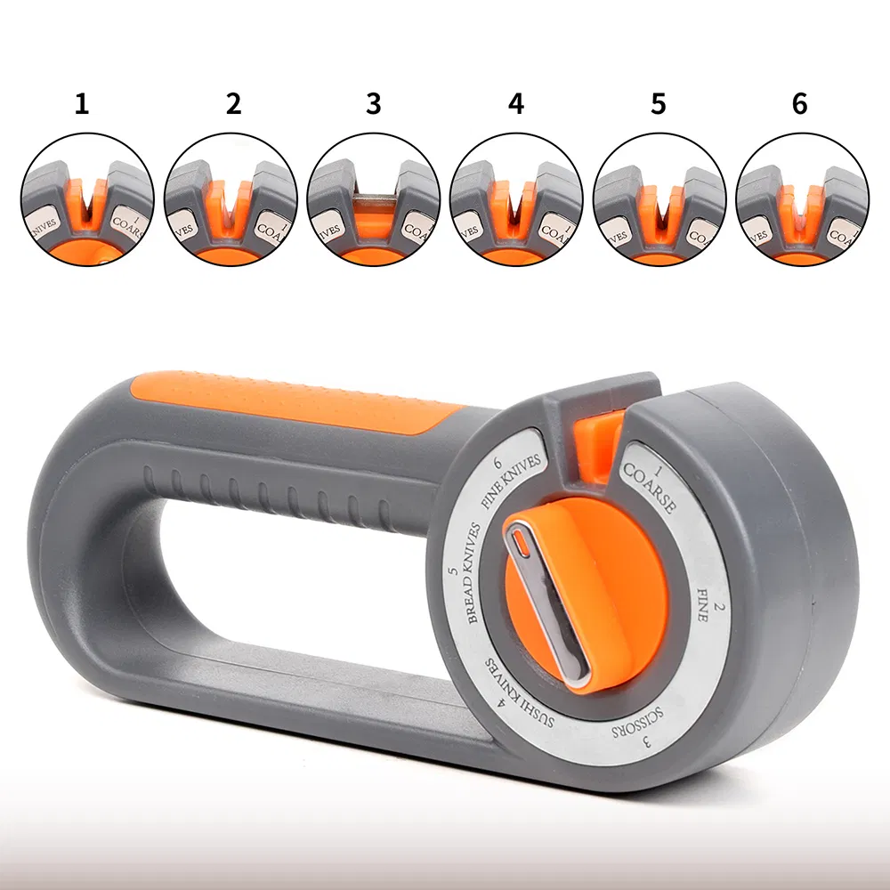 Kitchen Knife Sharpener 6 in 1 Manual Pocket Sharpener Ceramic Tungsten Ez30650