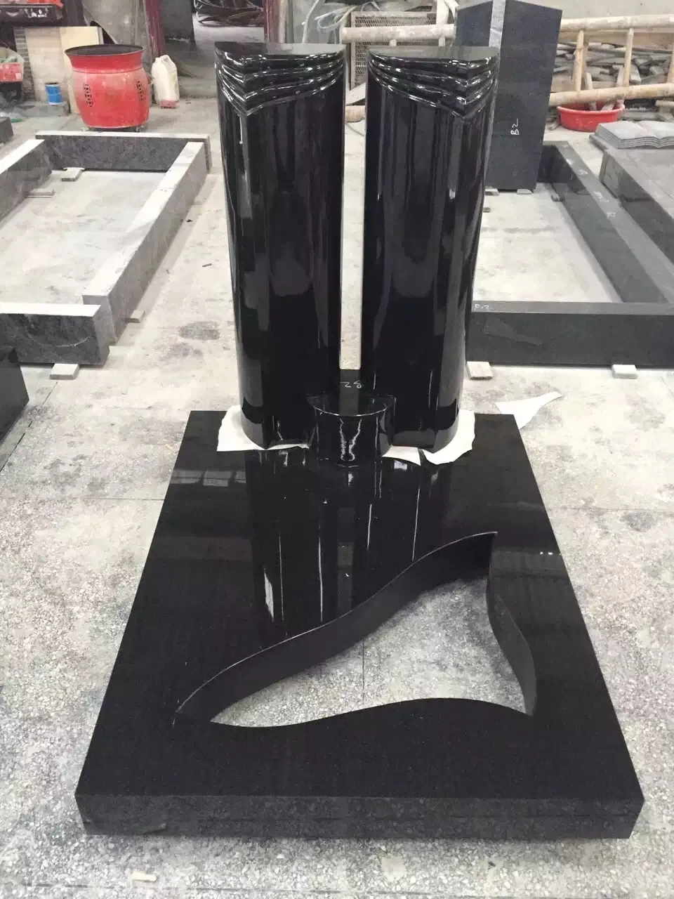 High Quality Customized Size Granite Carving Headstone Slant Beveled Shape Markers Hand Carving, Machine Carving Memorial Monument