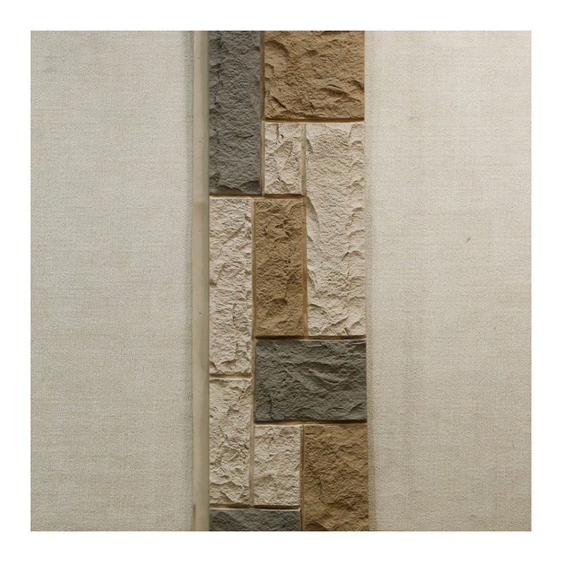 Natural Texture Rock Veneer 3D Polyurethane Stone Wooden Wall Panel