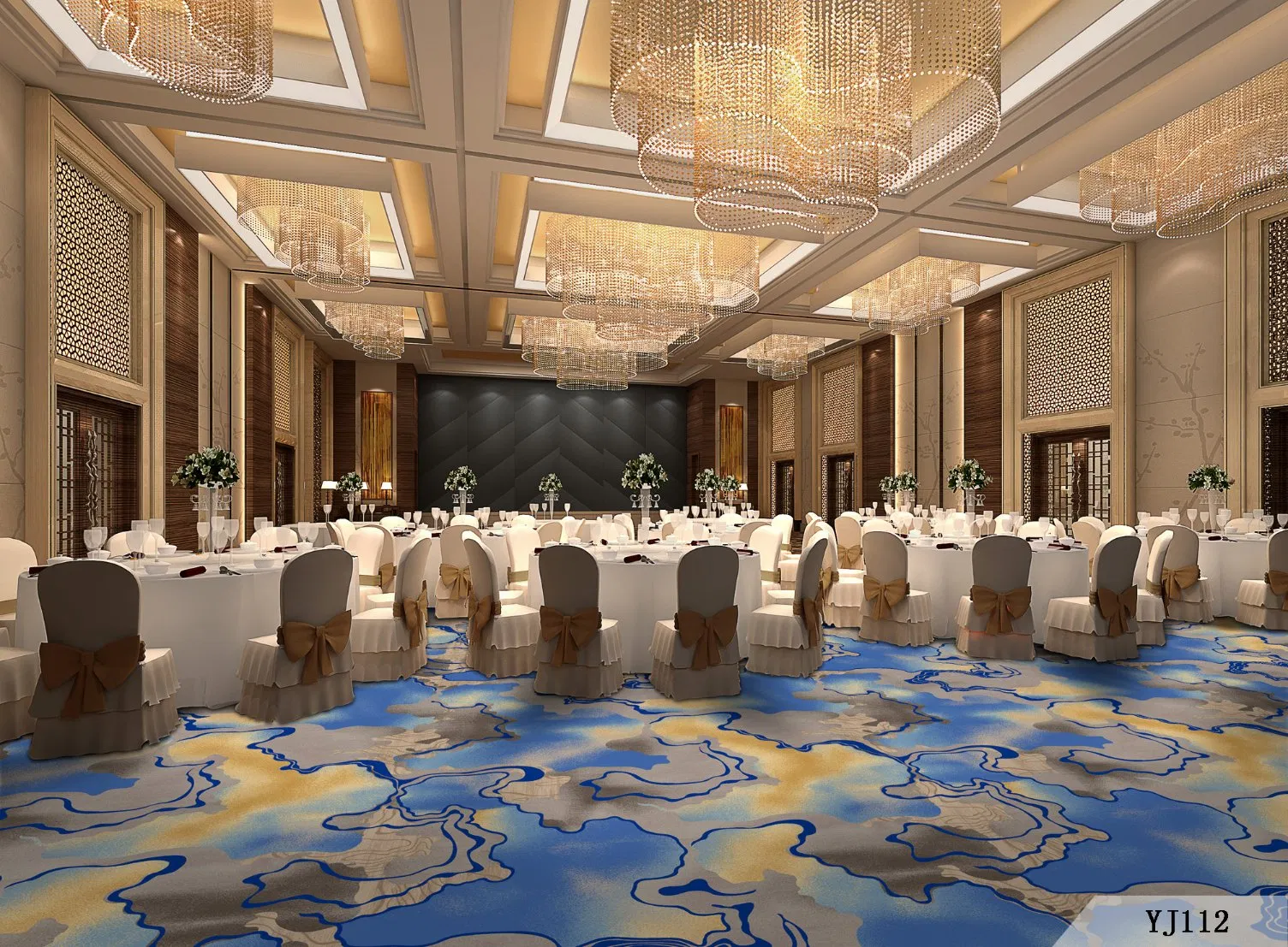 China Carpet Factory Customized Commercial Hotel Luxury Wool Axminster Floor Banquet Hall Carpet