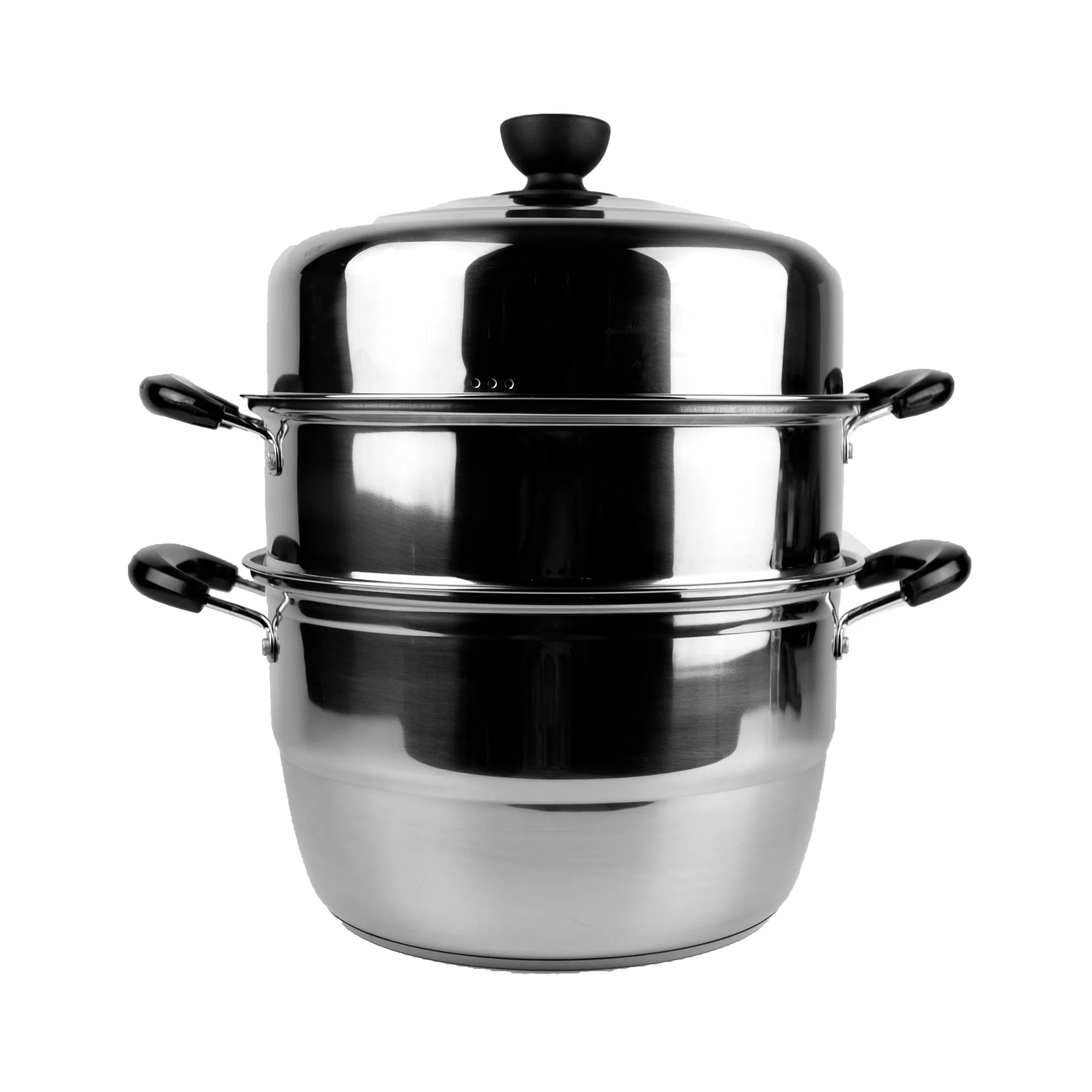 Пароварка 3-х уровневая из нержавеющей стали, 26 см