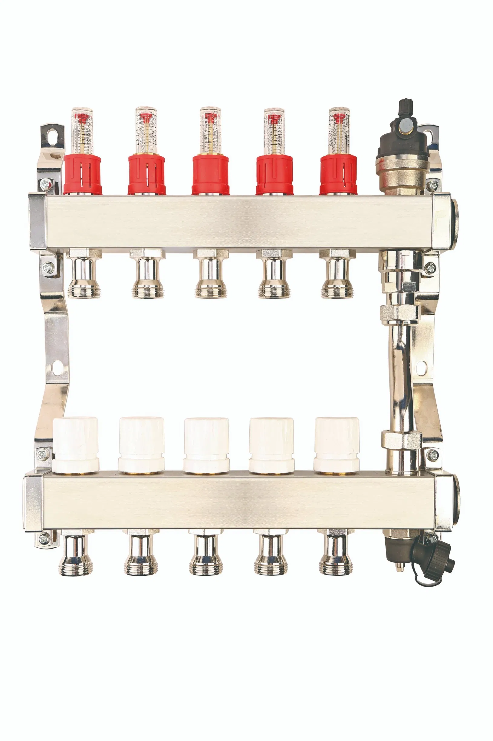 2-12 Loops Collector Water Manifold with Flowmeter for Radiant Floor Heating Distribution System