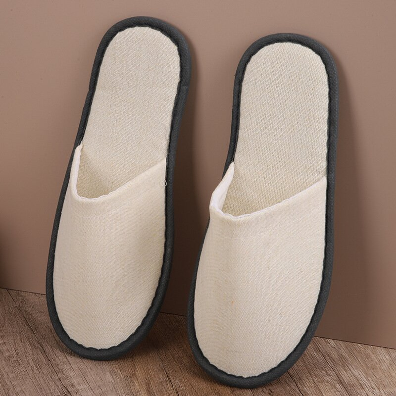 OEM Hotel Guest Room Slipper with Brown Strip