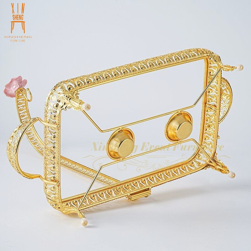 Good Quality Rectangular Stainless Steel Gold 2L 3L Buffet Chafing Buffet Hot Pot Catering Food Warmer for Hotel Restaurant