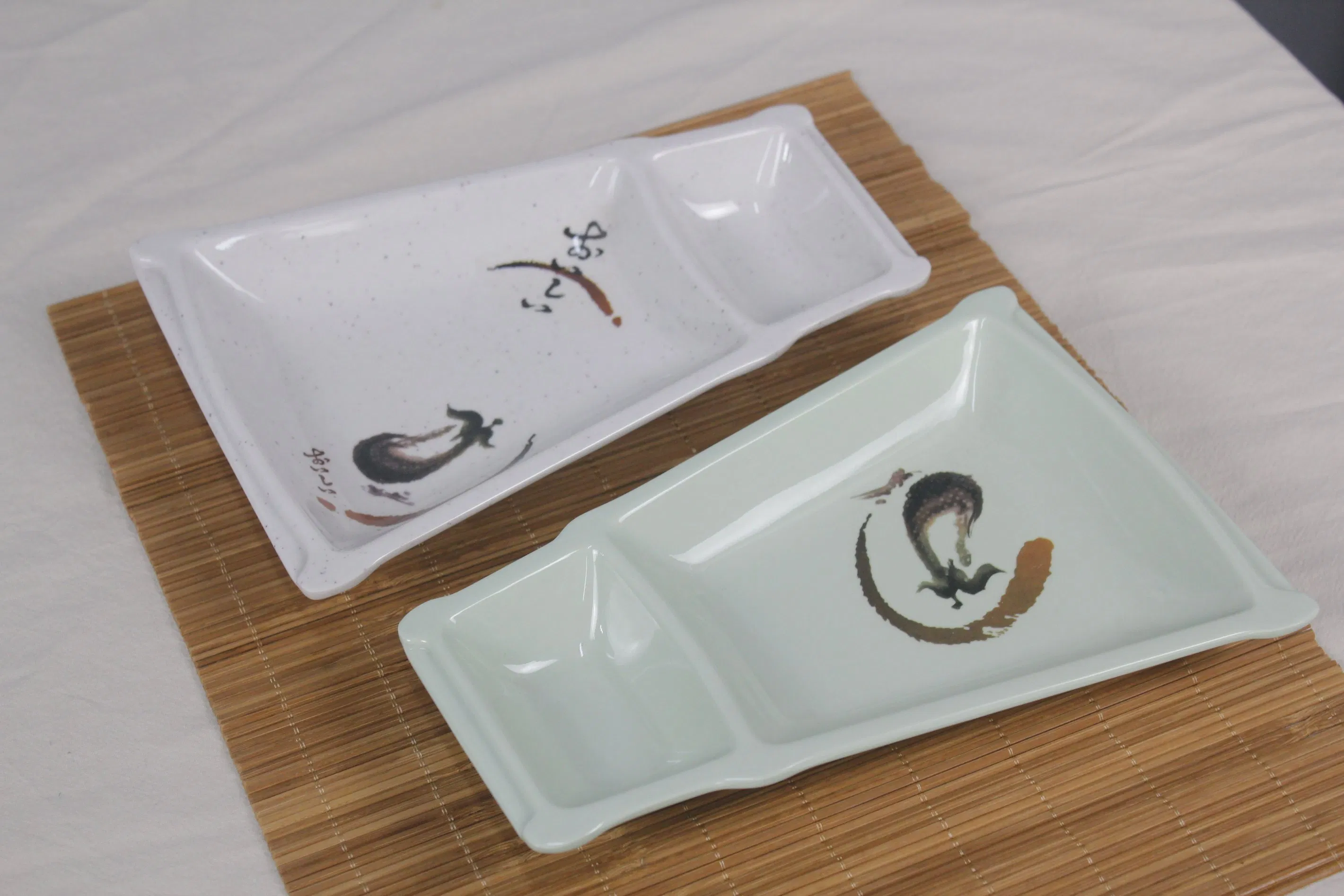 Melamine Sushi Plate Sushi Dinnerware Set 2-Divided Melamine Plate