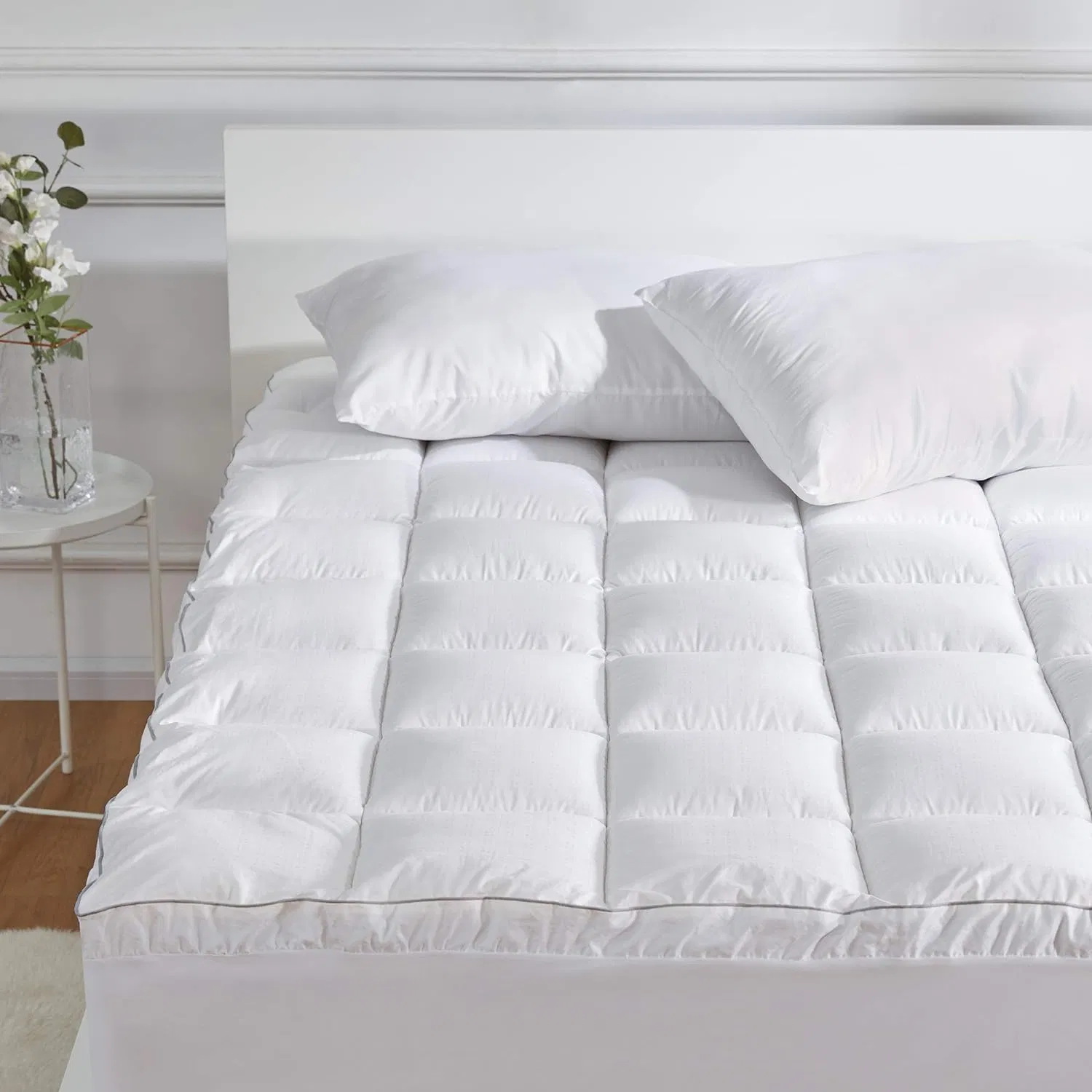 Super Soft Mattress Topper Thick Fluffy Mattress Cover with Deep Pocket