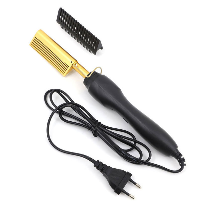 OEM Logo 3 In1 Ceramic Electric Hair Straightening Comb Curling Iron for Hair Beard Wigs