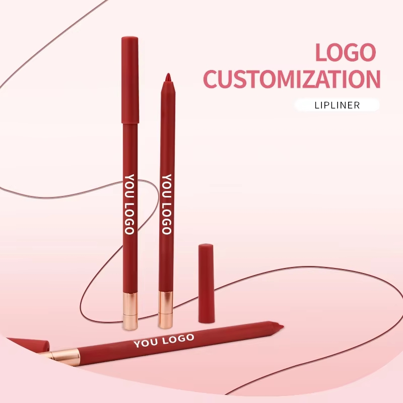 Long-Lasting Matte Lip Liner Pencil Cosmetics Vegan Dark Brown Lipliner Pencil Waterproof Custom Creamy Lip Liner