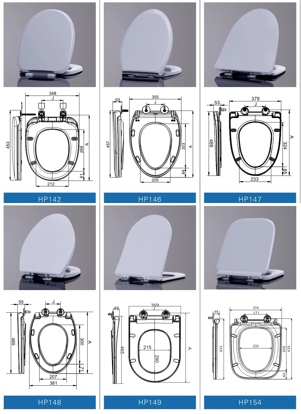 HP188 PP Toilet Seat Cover, Elongated Toilet Seats