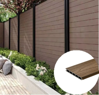 3D Embossed Wood Grain Wind Resistant Waterproof Anti-UV Wood Plastic Composite Coextrusion WPC Fence for Outdoor