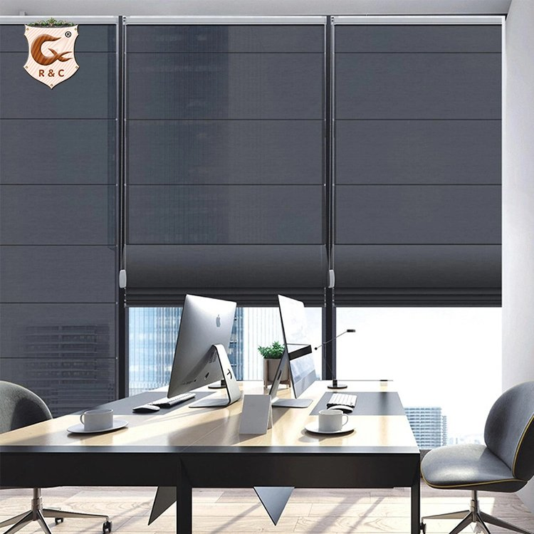 Manufacturer Custom Roman Blinds Window Blackout Electric Roman Shades Blinds