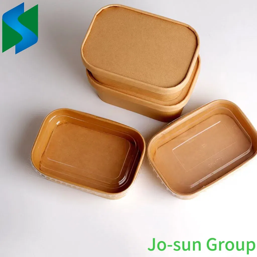 Made in China Disposable Food Containers Biodegradable Lunch Box Paper Salad Bowl Manufacturer Rectangular Paper Bowl