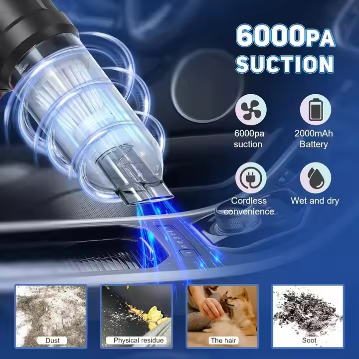 Multifunction Car Vacuum Cleaner Mini Blowing Suction Wed Dry Handheld Portable Vehicle Vacuum Cleaner
