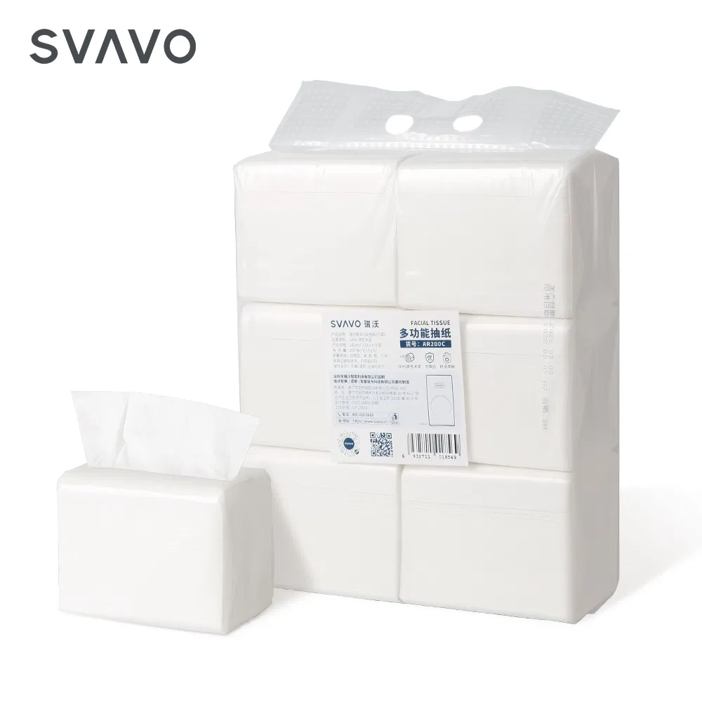3ply 200 Sheet Disposable Soft Tissue Biodegradable Virgin Wood Pulp Facial Tissue Paper