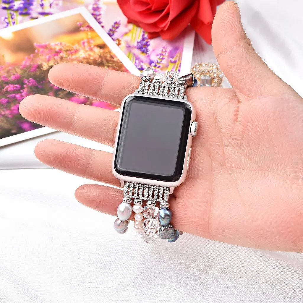 Women Jewelry Strap for Apple Watch Band Handmade Pearl Band 38/42mm Luxury Bracelet iWatch Serie 7 6 Se 5 4 3 40/44mm