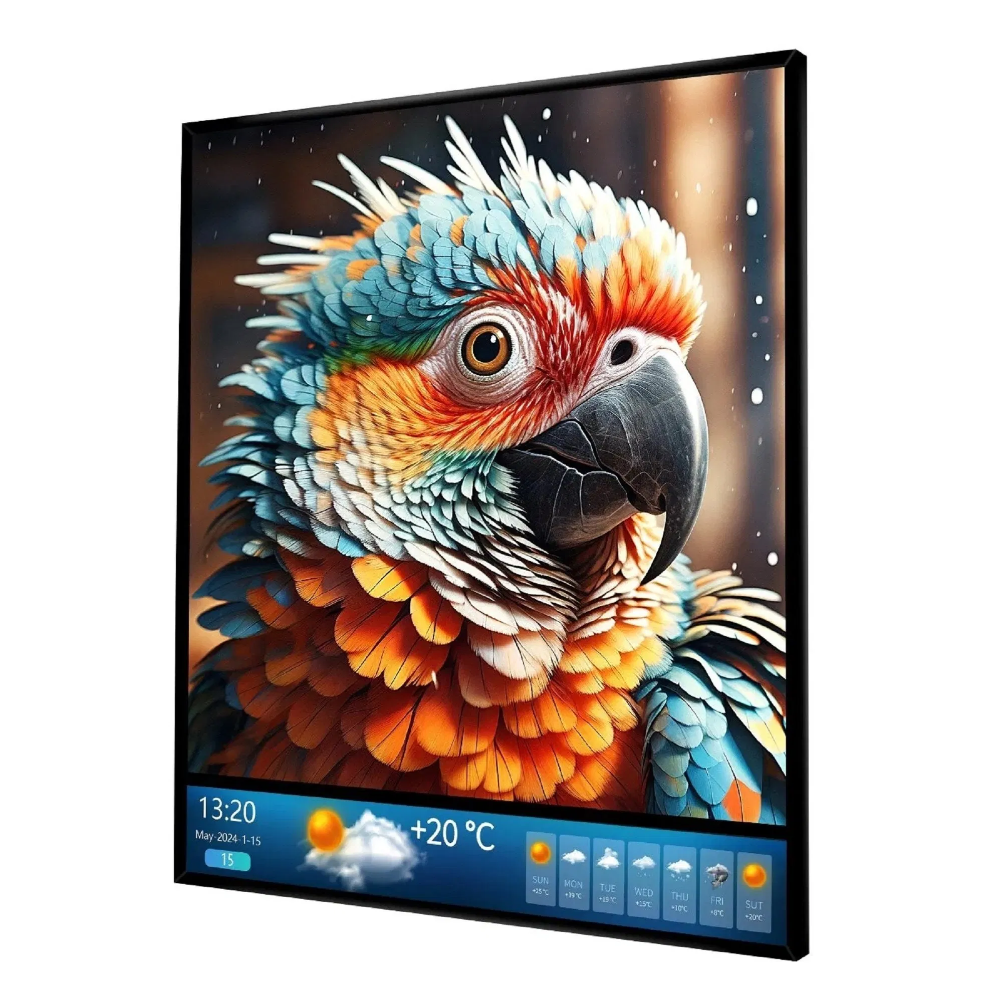 Wall-Mounted 2K 4K 8K Ultra-Thin Digital Photo Frame, LCD Display, Video Monitor for Art Exhibition/Home Decoration