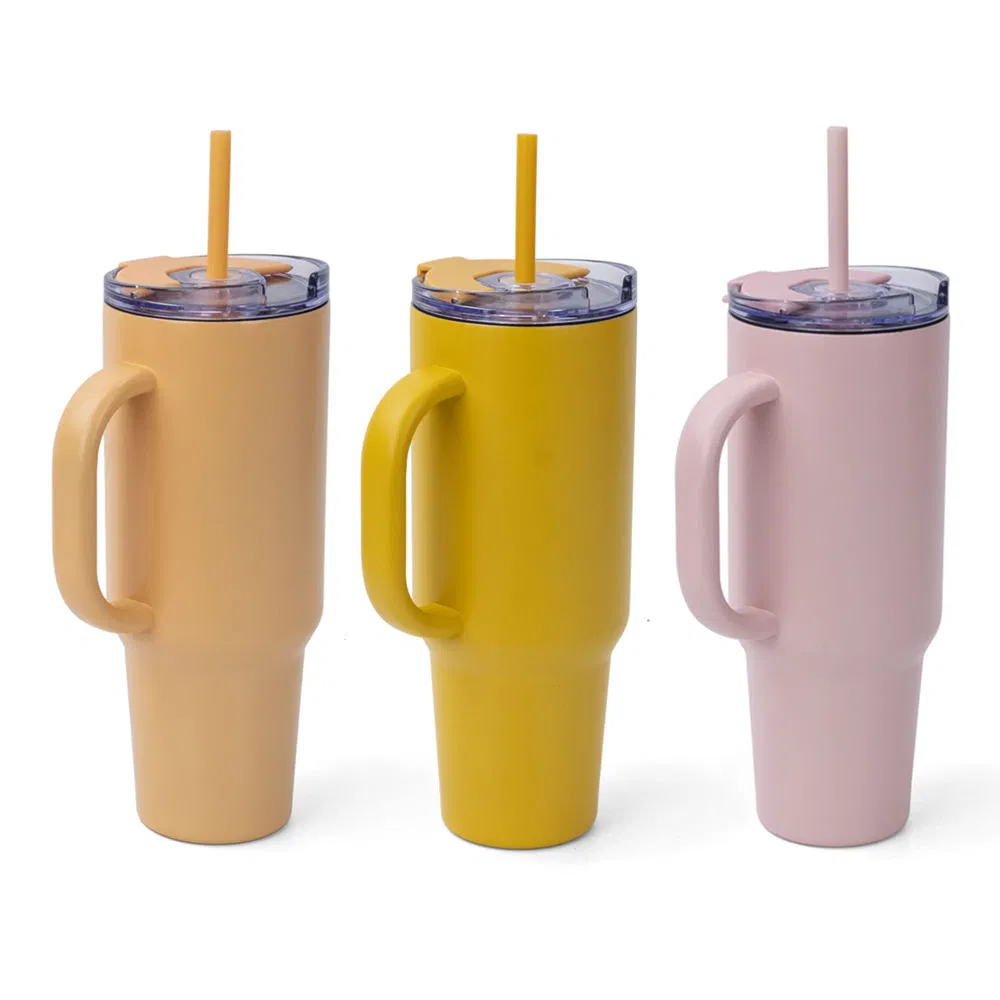 Customize 30oz 40oz Adventure Flowstat Double Wall Stainless Steel Vacuum Insulated Travel Tumbler with Handle