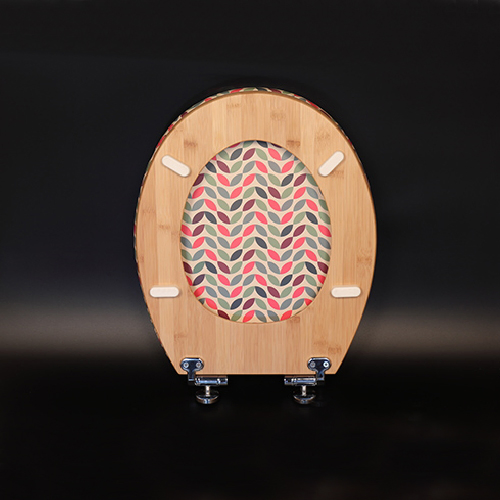 Bamboo Elongated Toilet Seats with Stainless Steel Hinge Dw-023