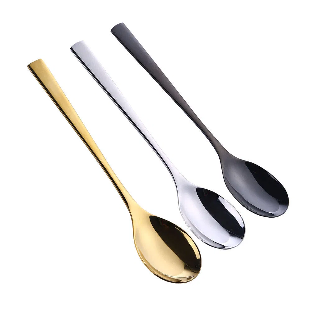 Restaurant Long Handle Stainless Steel Buffet Catering Serving Spoon Set for Soup Salad
