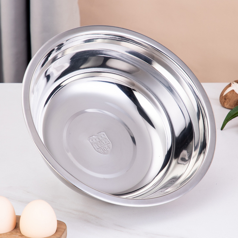 Stainless Steel Soup Bowl Round Basin Household Tableware Mixing Bowl