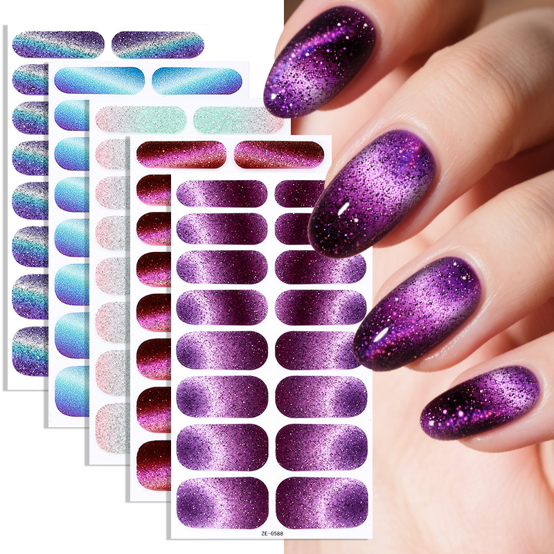 Self-Adhesive Vegan Gradient Glitter Nail Stickers