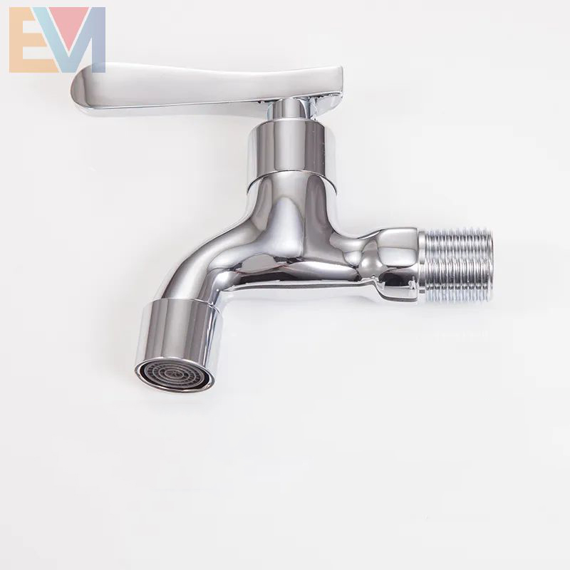 Wall Mounted Basin Mixer Single Cold Water Tap Chrome Plated Faucet Mixer