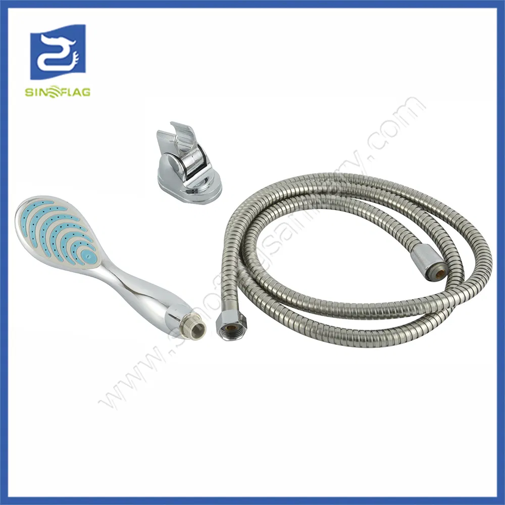 Double Lock Chrome Finishing Swivel Brass Connector with Saving Water Washer Ss Shower Hose