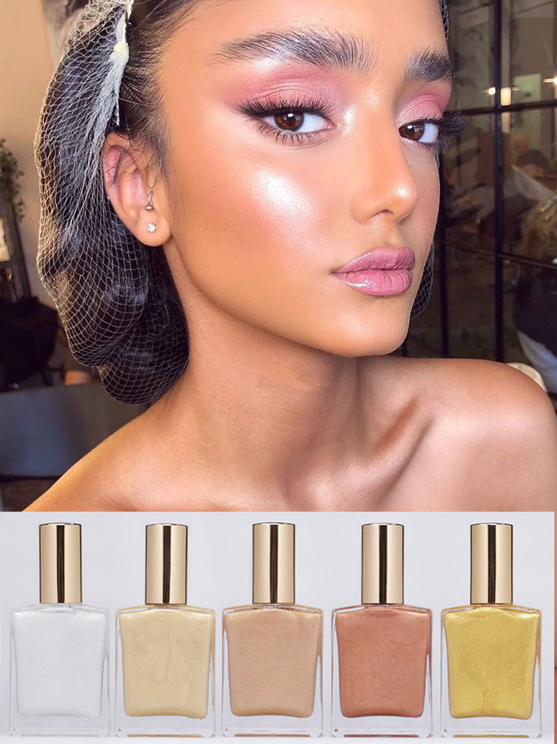 Factory Direct Sales Neutral Highlight Spray Glitter Highlighter Liquid Quicksand Makeup Contour Highlight Concealer Spray
