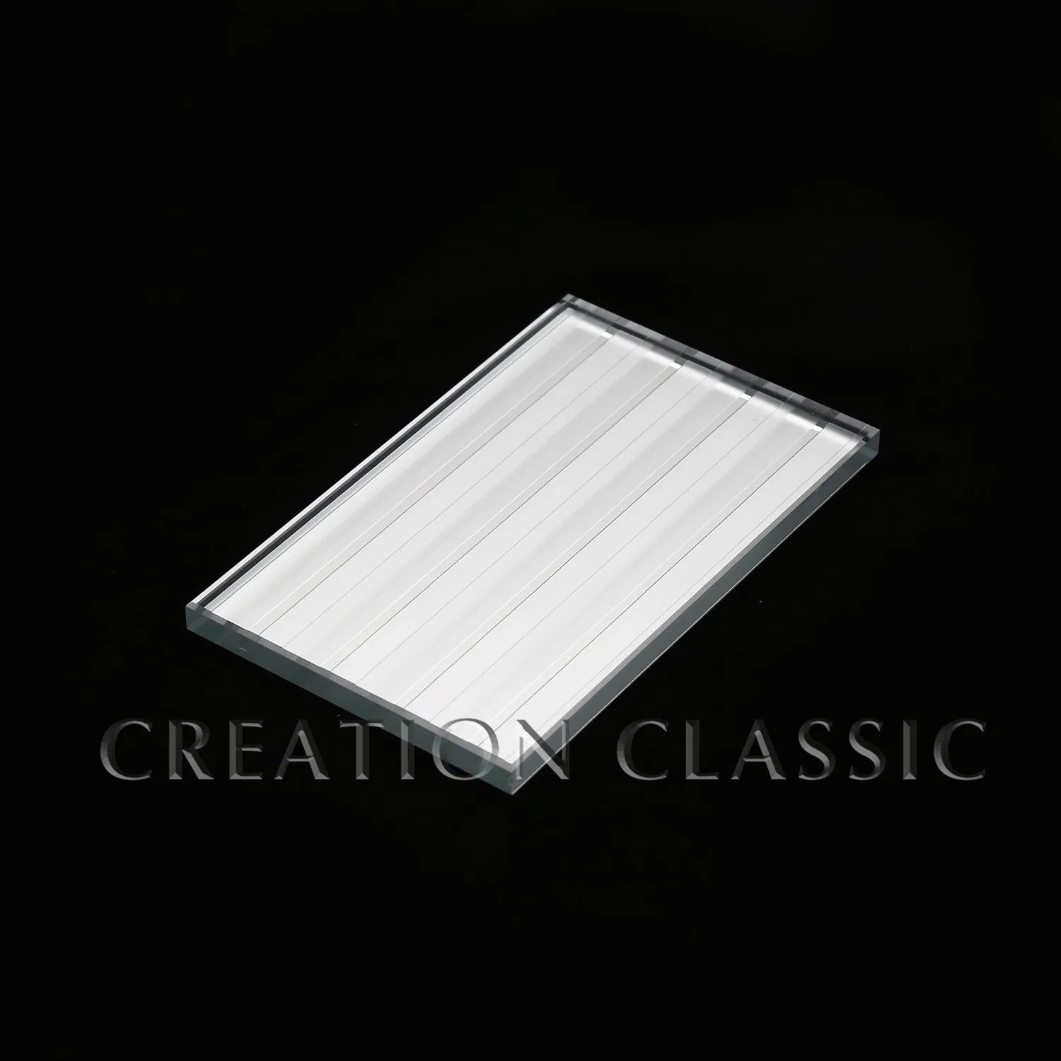 10mm Tempered Acid Flower Etched Frosted Glass with Clear/Opaque