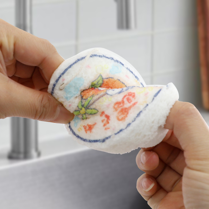 Cleaning Scouring Pad Magic Cotton Rag Compressed Wood Pulp Sponge