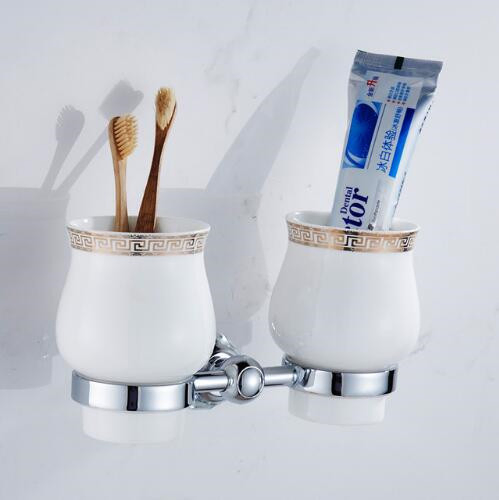Modern Clear Crystal Bathroom Accessories Sets Silver Polished Chrome Bathroom Sets