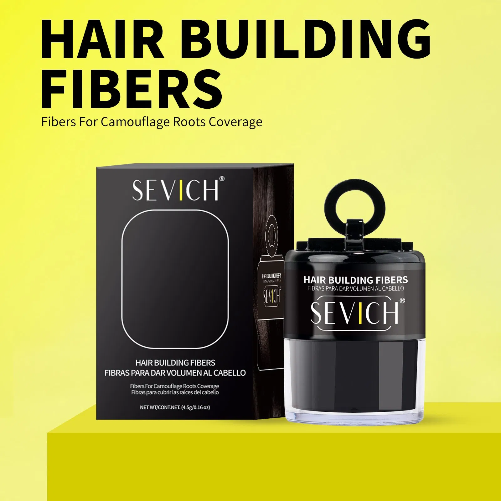 Private Label Natural Looking Multi-Colors Cover Hair Loss Refill Building Fiber Powder