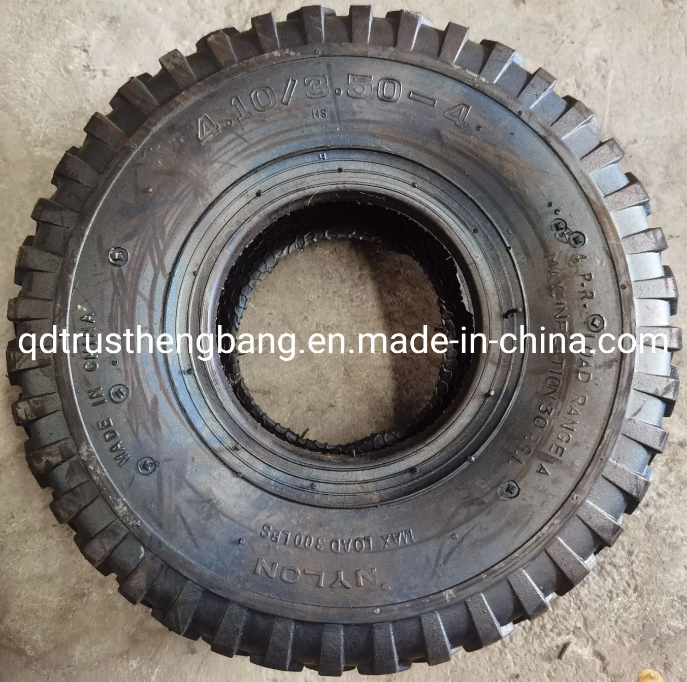 Wheelbarrow Tire Assembly, 4.10/3.50-4, 4.80/4.00-8 4pr Stud Tire and Wheel