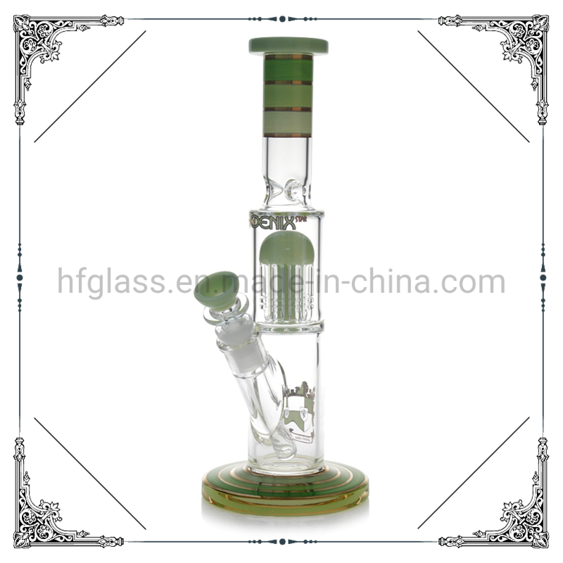 Hookah 12 Inches 8 Arms Perc Straight Tube Mixed Colors Glass Smoking Water Pipe Wholesale