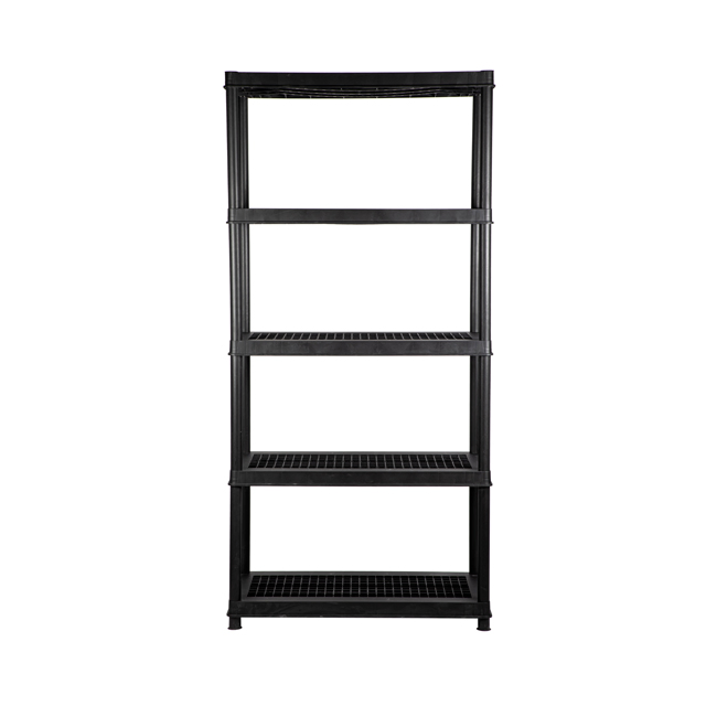 Black 18 36X18X72-Inch 5 Tier 150 Lbs Per Shelf Plastic Storage Shelf Multipurpose Display Heavy Duty