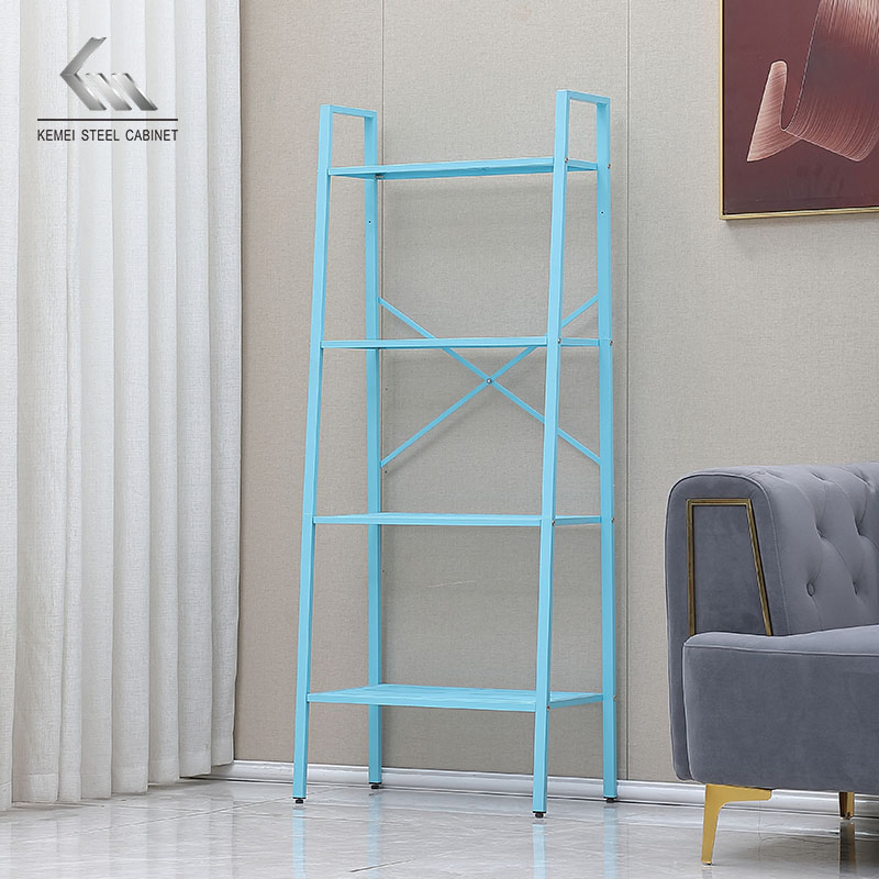 Промышленная книжная полка-лестница для гостиной