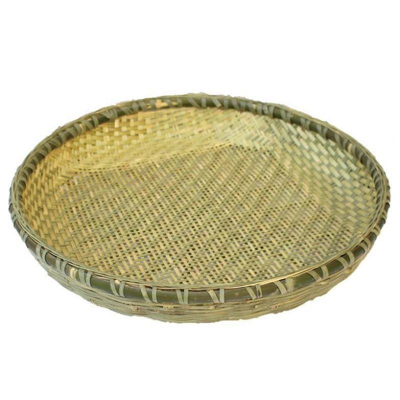 Handwoven Bamboo Round Tray for Drying Food and Home Decor
