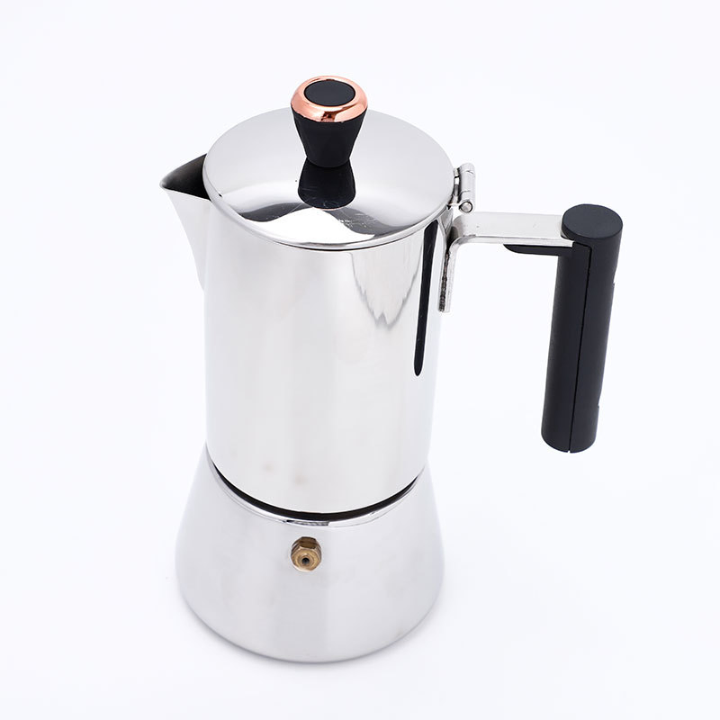 High Quality 6 Cup Moka Pot Stainless Steel Espresso Maker New Portable Office Coffee Maker