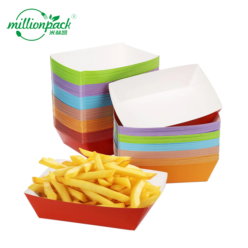 Brown Kraft Snack Holder Tray for Cafe & Bistro Light Sturdy Clean Serving Bowl