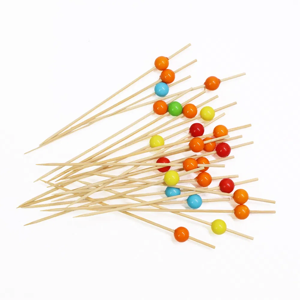 Bamboo Cocktail Picks Fancy Toothpicks for Appetizers Drinks Fruits Party Bamboo Skewer Sticks
