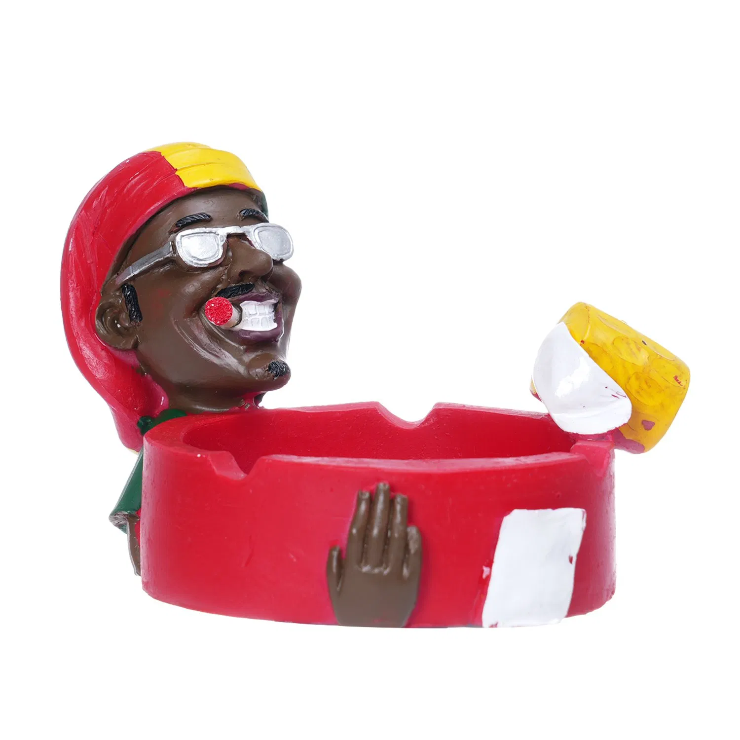 Custom Design Jamaican Handmade Shape Cigar Portable Colorful Resin Ashtray