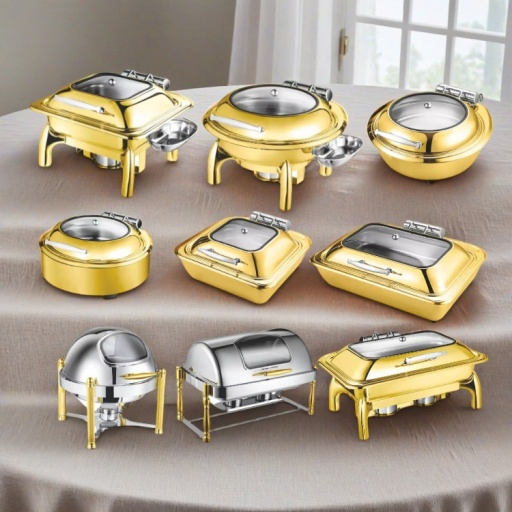 Commercial RM Electric Silver Elegant Beautiful Small Modern Rectangle Round Square Stainless Steel Gold Copper Aluminum Warmer Buffet Chafer Rack Pans for Sale