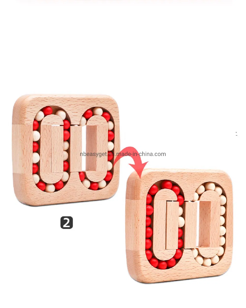 Kids Wooden Maze Ball Game Flat Magic Cube Unlock Puzzles Esg17551