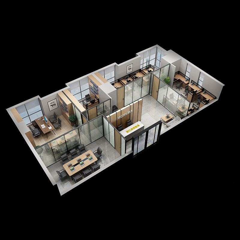 Office Partition with Single or Double Glasses