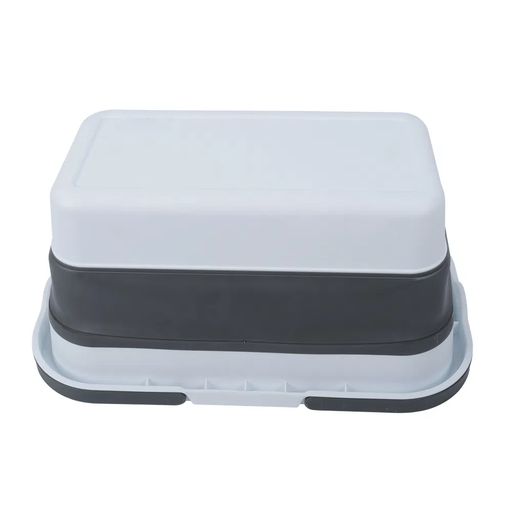 Mops Folding Bucket Hands-Free Multi-Function Rectangular Lazy Flat Portable Mops Bucket Silicone Household Mops Bucket 12053