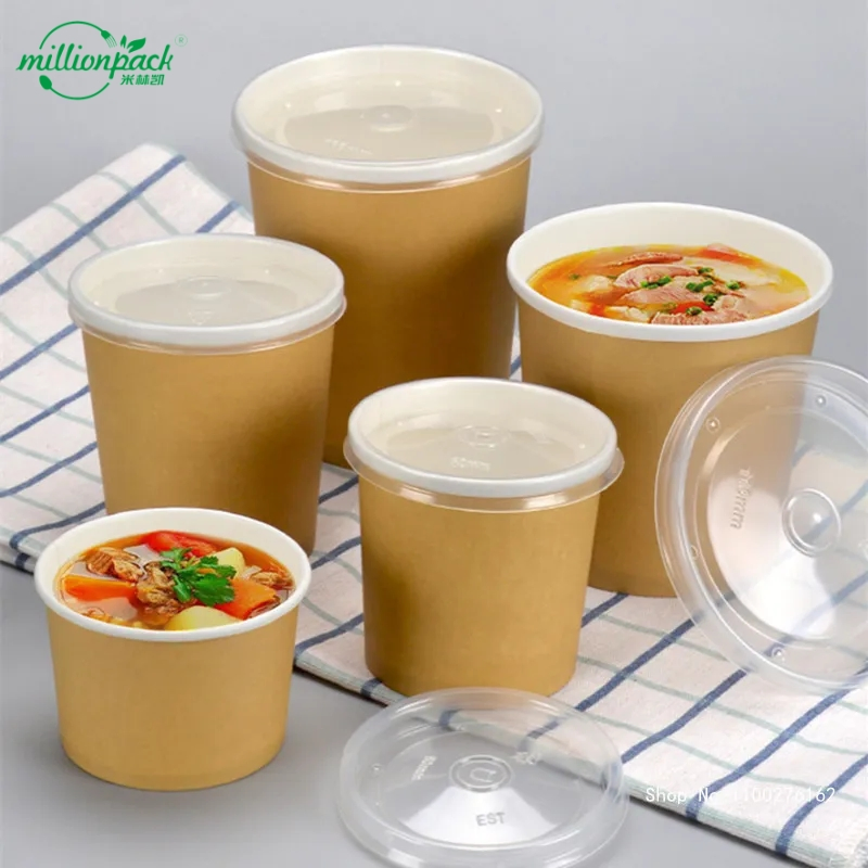 Trade Paper Soup Cup Compostable Kraft Paper Soup Bowl Commerce
