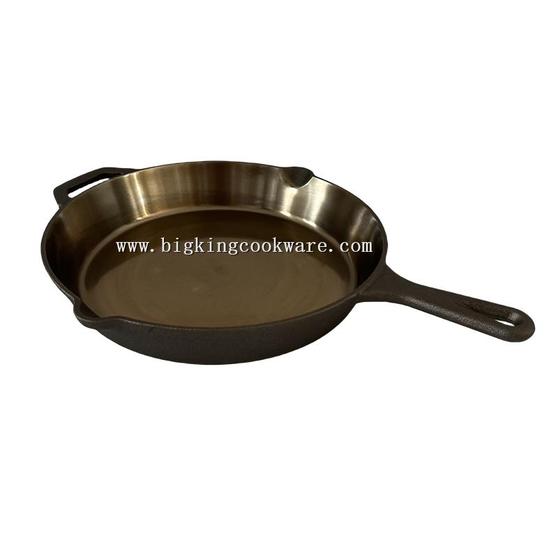 100% Vegetable Oil Pre-Seasoned Naturally Non-Stick Smooth Polished Cast Iron Skillet Frying Pan