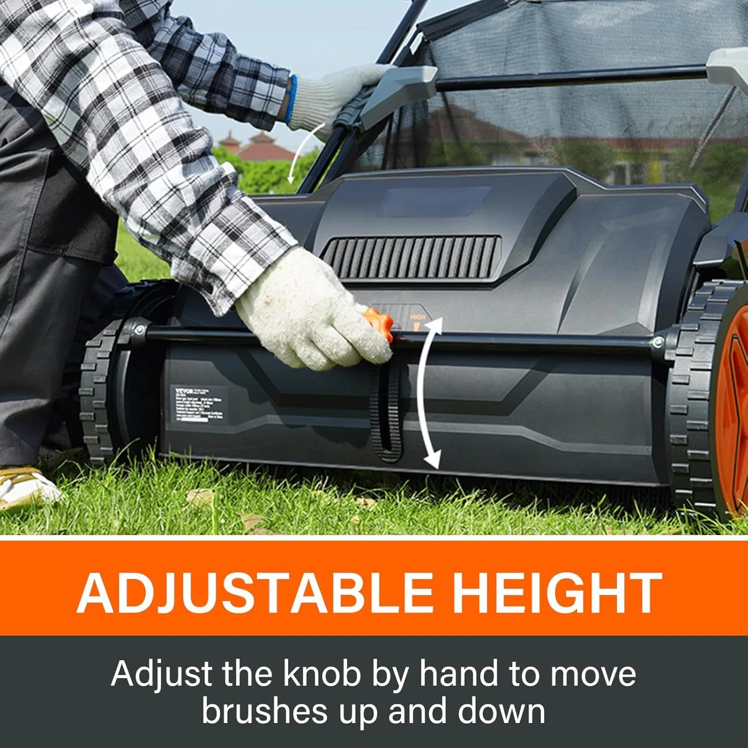 Vevor Push Lawn Sweeper, Various Specifications, Leaf & Grass Collector, Strong Rubber Wheels & Heavy Duty Thickened Steel Durable to Use with Large Capacity. M