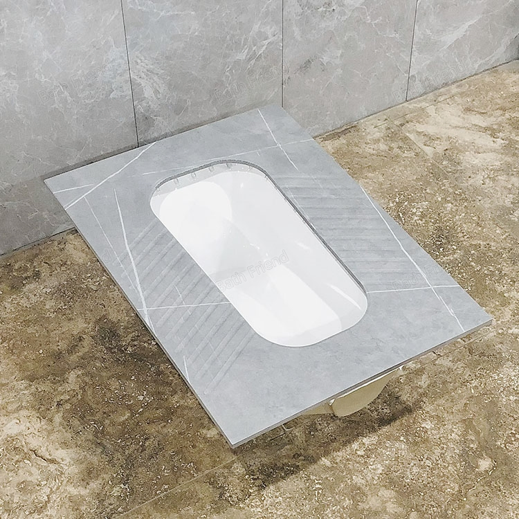 Rock Slab Marble Effect Grey Water Closet Squatting Pan Ceramic Squat Toilet
